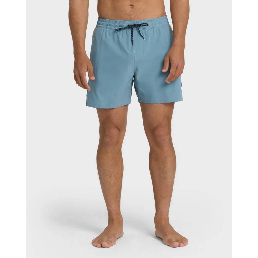 BILLABONG LayBacks Swim Trunks Large Light Blue Elastic Waist Board Shorts Mens